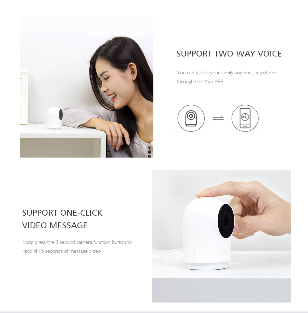 Aqara G2 1080P Intelligent Network Surveillance Camera ( Gateway Edition ) - White Chinese Plug (2-pin)