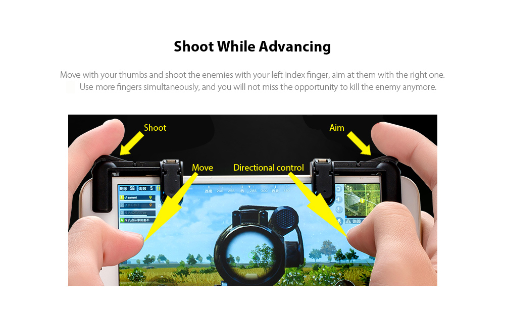 Smart Phone Shooter Controller Mobile Game Fire Button Aim Key Accurate 2PCS