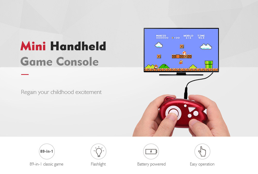 Mini 8 Bit Portable Joystick Video Console Built-in 89 Classic Games Support TV Output Plug Game Player