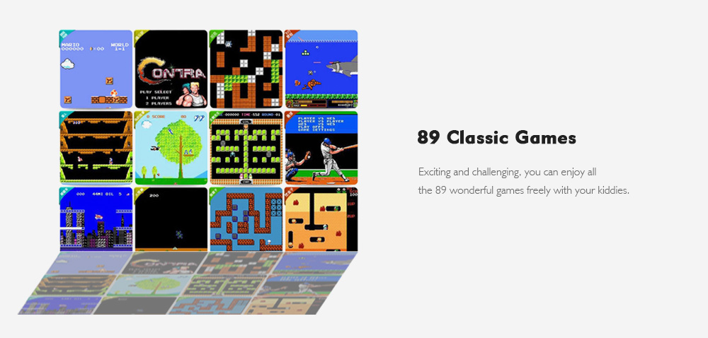 Mini 8 Bit Portable Joystick Video Console Built-in 89 Classic Games Support TV Output Plug Game Player