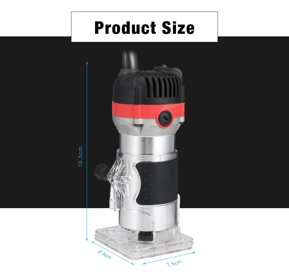 800W 35000rpm Woodworking Electric Trimmer Wood Milling Engraving Slotting Trimming Machine 