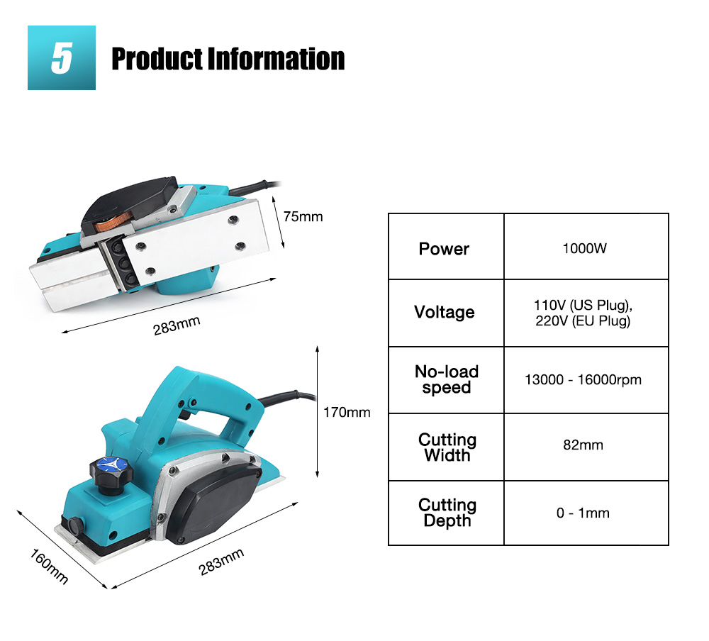 1000W Electric Handheld Planer Powerful Woodworking File Tool Set 1000W Electric Handheld Planer Powerful Woodworking File Tool Set