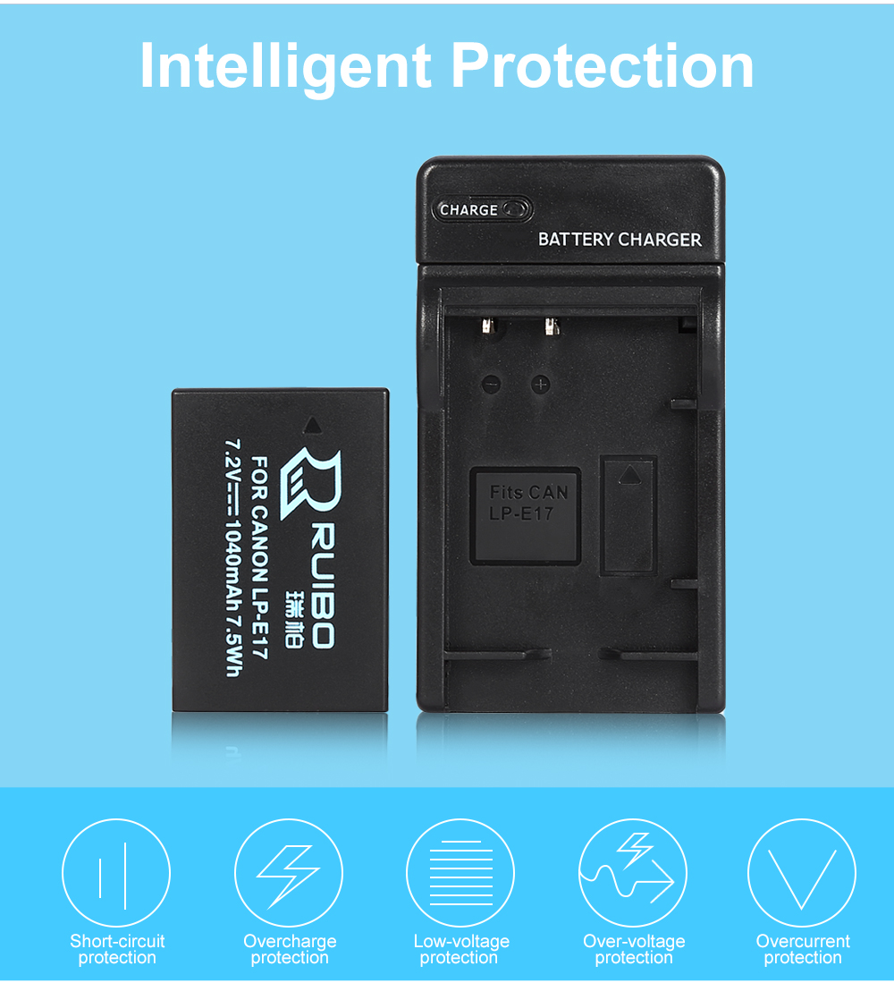 RUIBO LP - E17 1040mAh Battery Charger Kit for Canon DSLR Camera RUIBO LP - E17 1040mAh Battery Charger Kit for Canon DSLR Camera