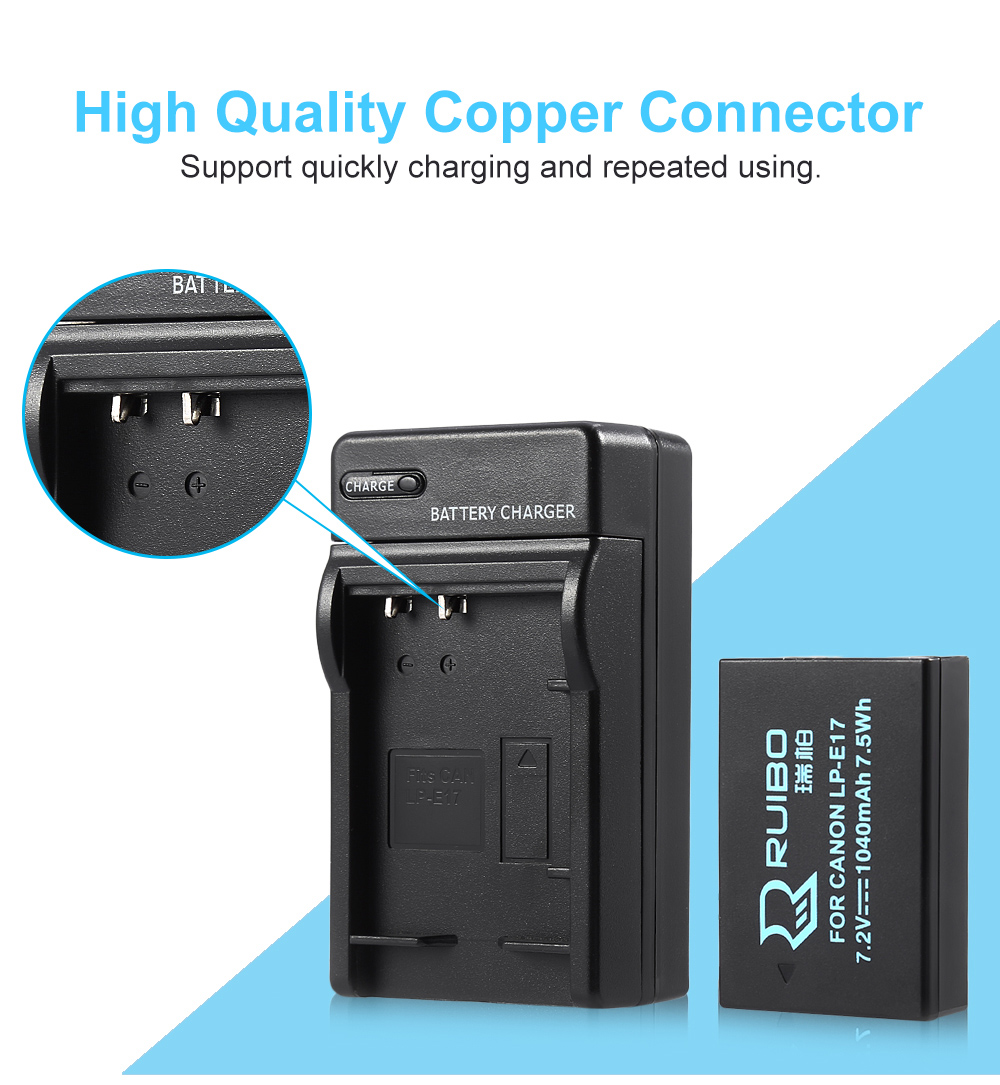 RUIBO LP - E17 1040mAh Battery Charger Kit for Canon DSLR Camera RUIBO LP - E17 1040mAh Battery Charger Kit for Canon DSLR Camera