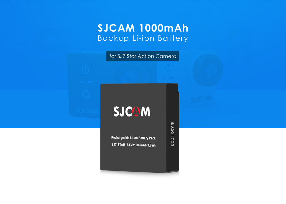 SJCAM 1000mAh Spare Li-ion Battery for SJ7 Star Action Camera SJCAM 1000mAh Spare Li-ion Battery for SJ7 Star Action Camera