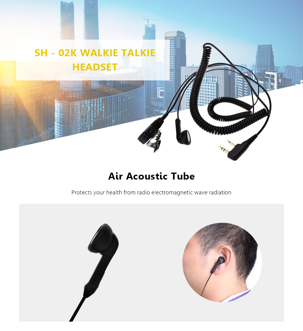 SH - 02K Air Acoustic Tube Mic Walkie Talkie Headset SH - 02K Air Acoustic Tube Mic Walkie Talkie Headset