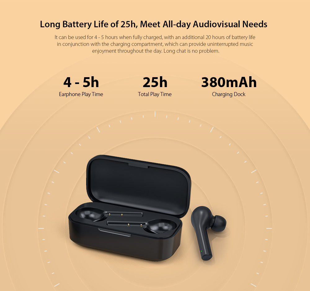 QCY T5 Bluetooth 5.0 Binaural In-ear Earphones Wireless Charging Earbuds with Mic and Charging Dock QCY T5 Bluetooth 5.0 Binaural In-ear Earphones Wireless Charging Earbuds with Mic and Charging Dock