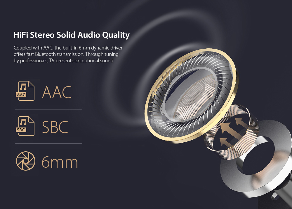 QCY T5 Bluetooth 5.0 Binaural In-ear Earphones Wireless Charging Earbuds with Mic and Charging Dock QCY T5 Bluetooth 5.0 Binaural In-ear Earphones Wireless Charging Earbuds with Mic and Charging Dock
