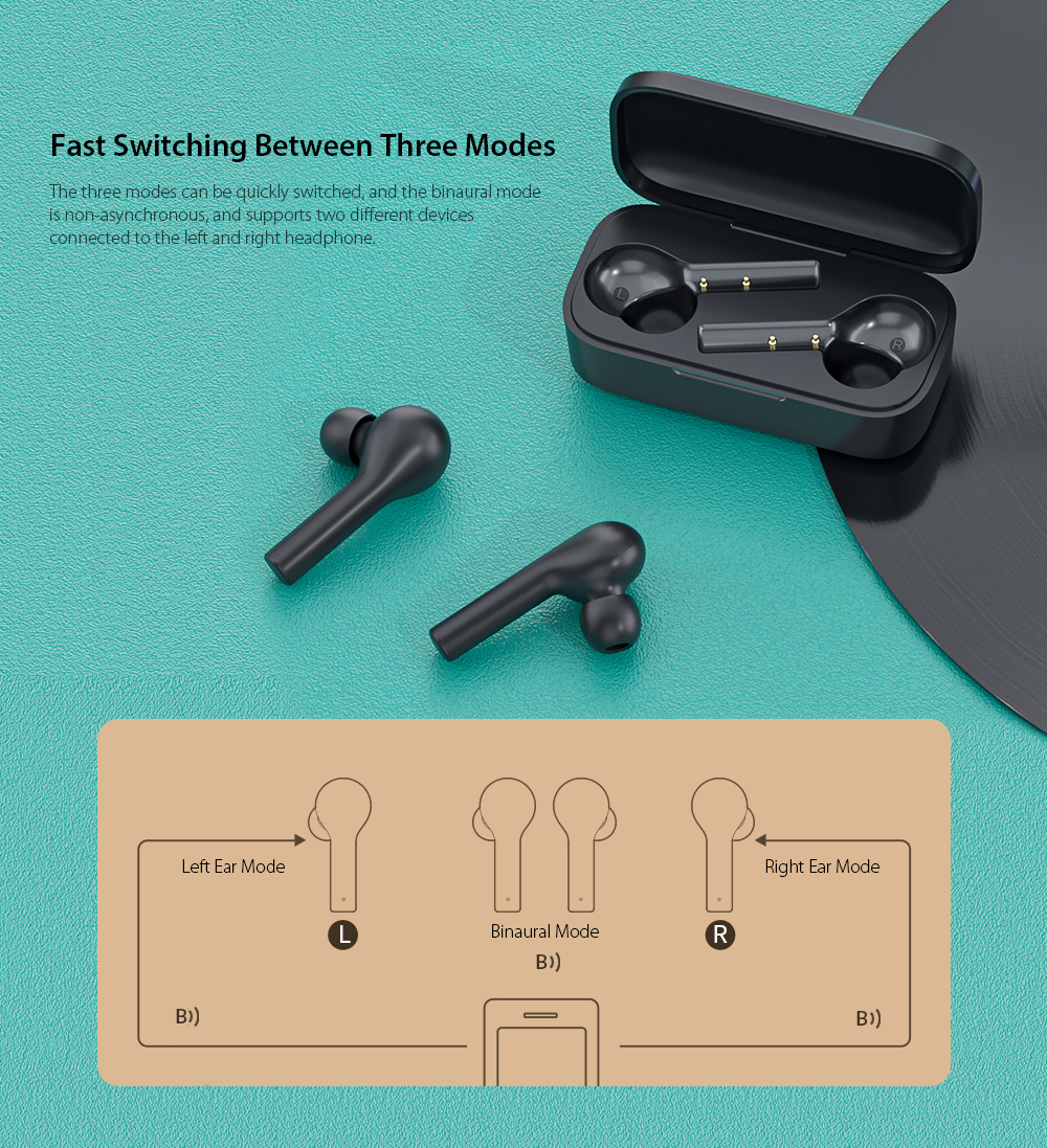 QCY T5 Bluetooth 5.0 Binaural In-ear Earphones Wireless Charging Earbuds with Mic and Charging Dock QCY T5 Bluetooth 5.0 Binaural In-ear Earphones Wireless Charging Earbuds with Mic and Charging Dock