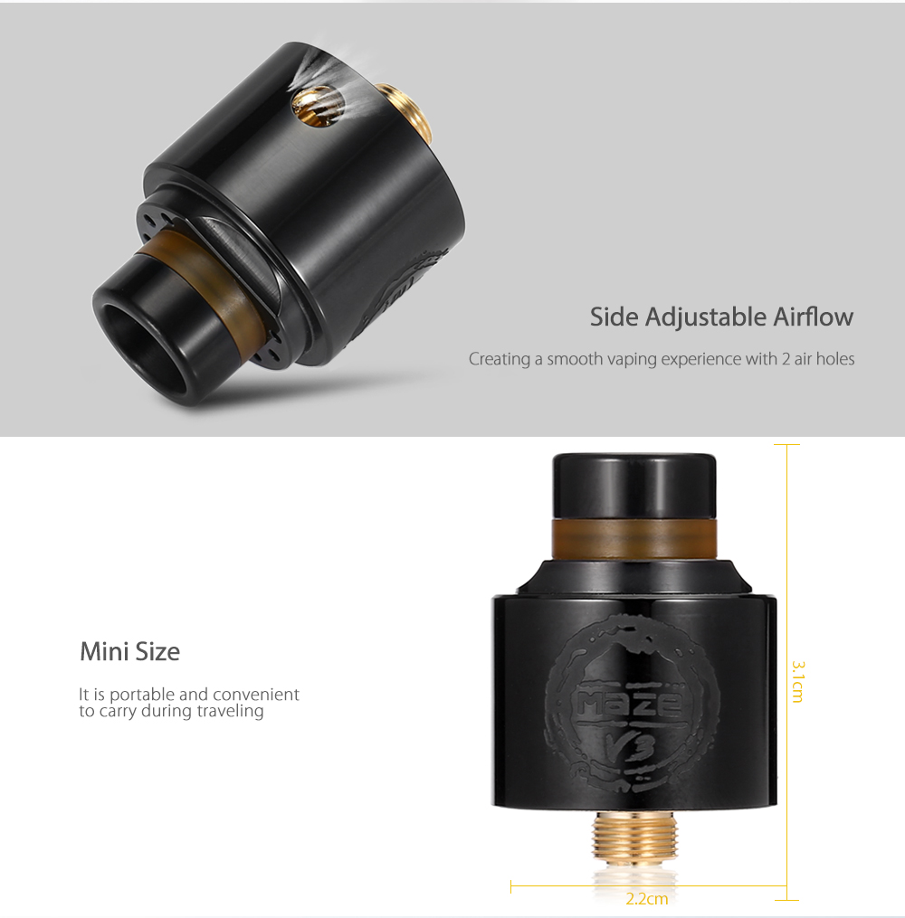 Original Hcigar Maze V3 RDA with Bottom Adjustable Airflow / Dual Posts for E Cigarette Original Hcigar Maze V3 RDA with Bottom Adjustable Airflow / Dual Posts for E Cigarette
