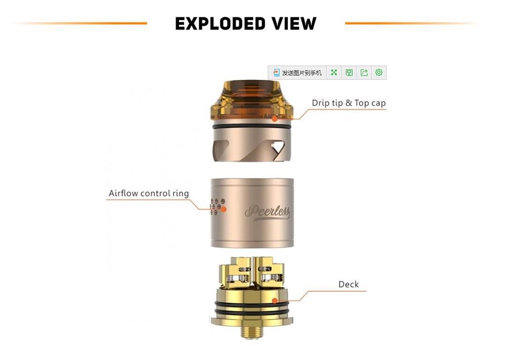 Original GeekVape Peerless RDA with Side Airflow / Dual Posts for E Cigarette Original GeekVape Peerless RDA with Side Airflow / Dual Posts for E Cigarette