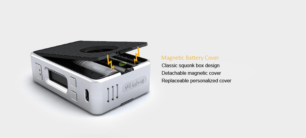 Original HCIGAR VT Inbox Mod Kit with Evolv DNA 75 Chipset / 1 - 75W / 8ml Squonk Bottle / 200 - 600F / Dual Posts Deck MAZE V2 RDA for E Cigarette