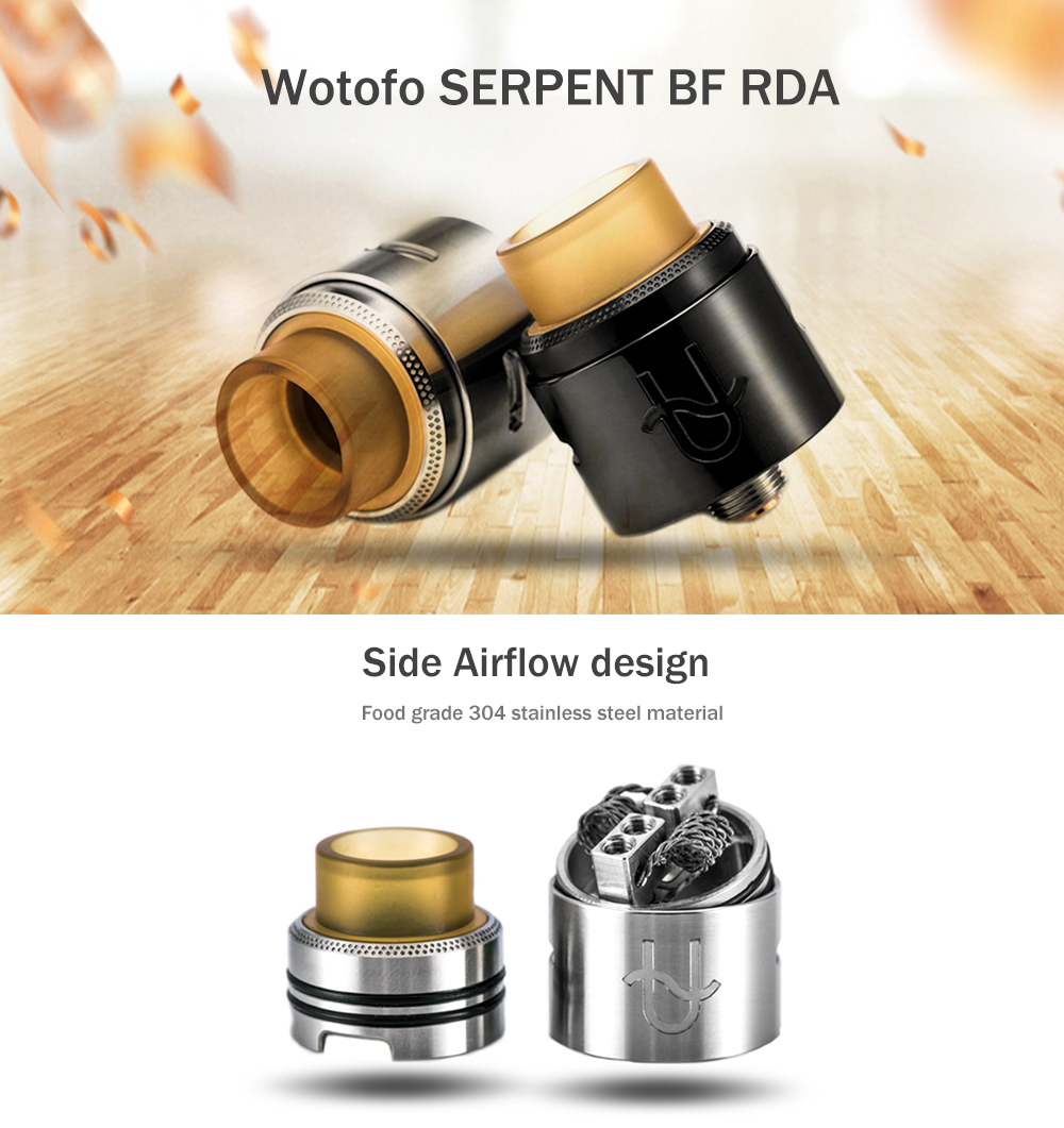 Original Wotofo SERPENT BF RDA with Dual Posts / Bottom Filling for E Cigarette Original Wotofo SERPENT BF RDA with Dual Posts / Bottom Filling for E Cigarette