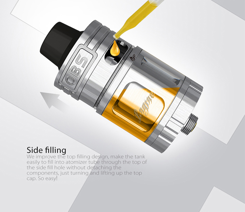 Original OBS Engine Mini RTA with 3.5ml Capacity / Top Airflow / Side Filling / Powerful DIY Deck for E Cigarette Original OBS Engine Mini RTA with 3.5ml Capacity / Top Airflow / Side Filling / Powerful DIY Deck for E Cigarette
