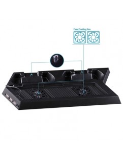 PS4 Cooling Station Vertical Stand with 2 Controller Charging Dock and USB Hub