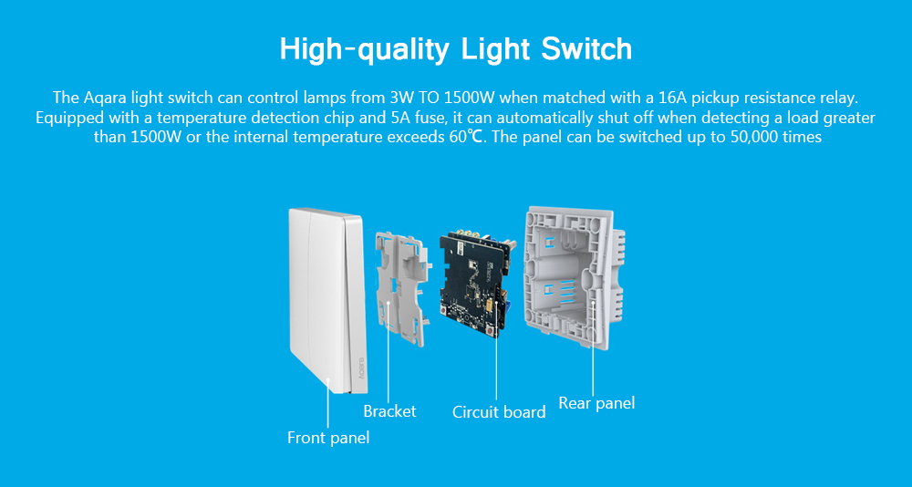 Aqara Smart Light Control Fire Wire and Zero Line Single Key Version - Milk white Aqara Smart Light Control Fire Wire and Zero Line Single Key Version - Milk white