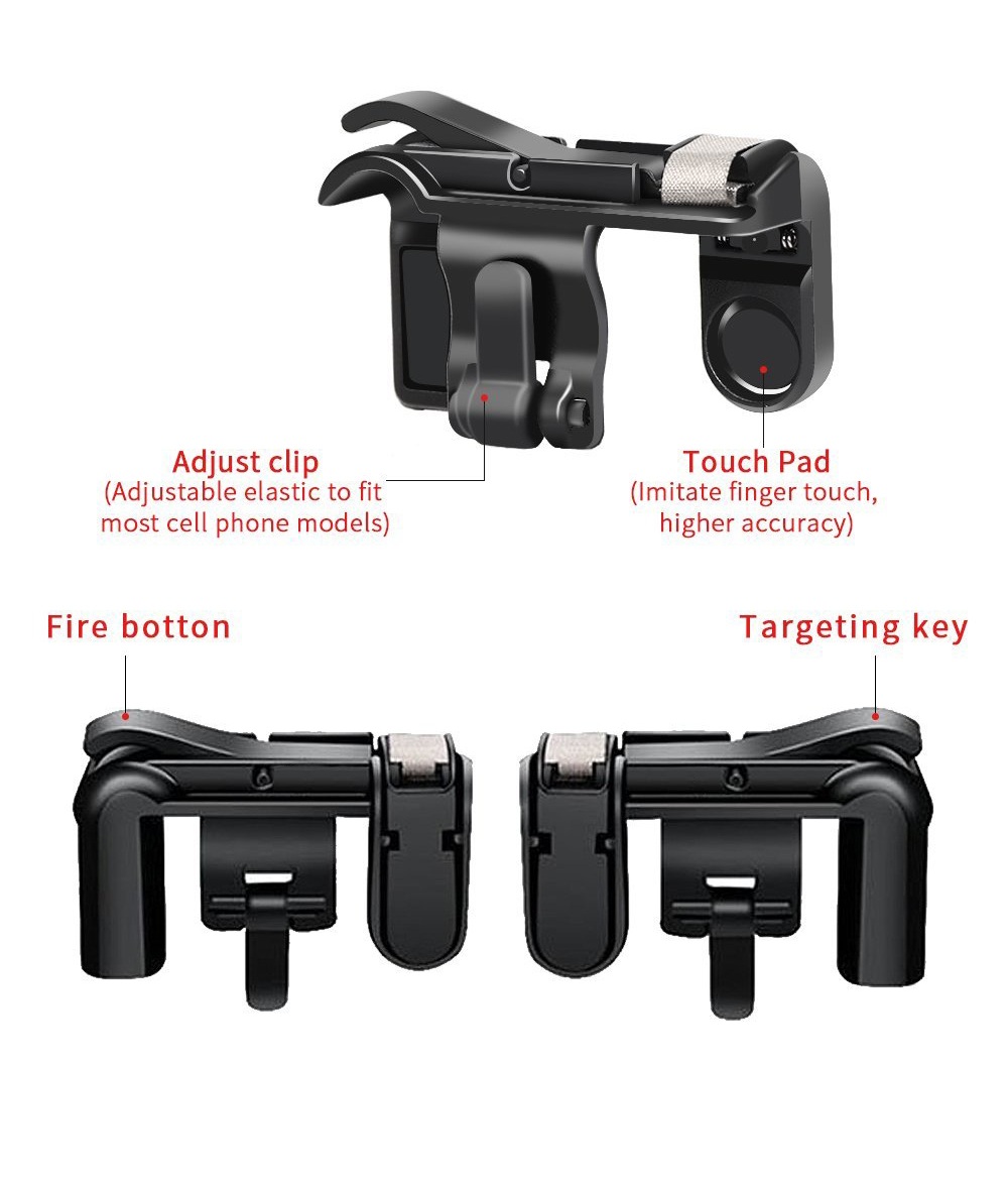 2PCS Mobile Phone Shooting Game Fire Button Aim Key Buttons L1 R1 Controller 2PCS Mobile Phone Shooting Game Fire Button Aim Key Buttons L1 R1 Controller