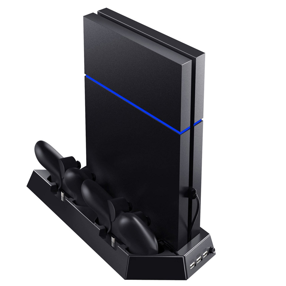 PS4 Cooling Station Vertical Stand with 2 Controller Charging Dock and USB Hub