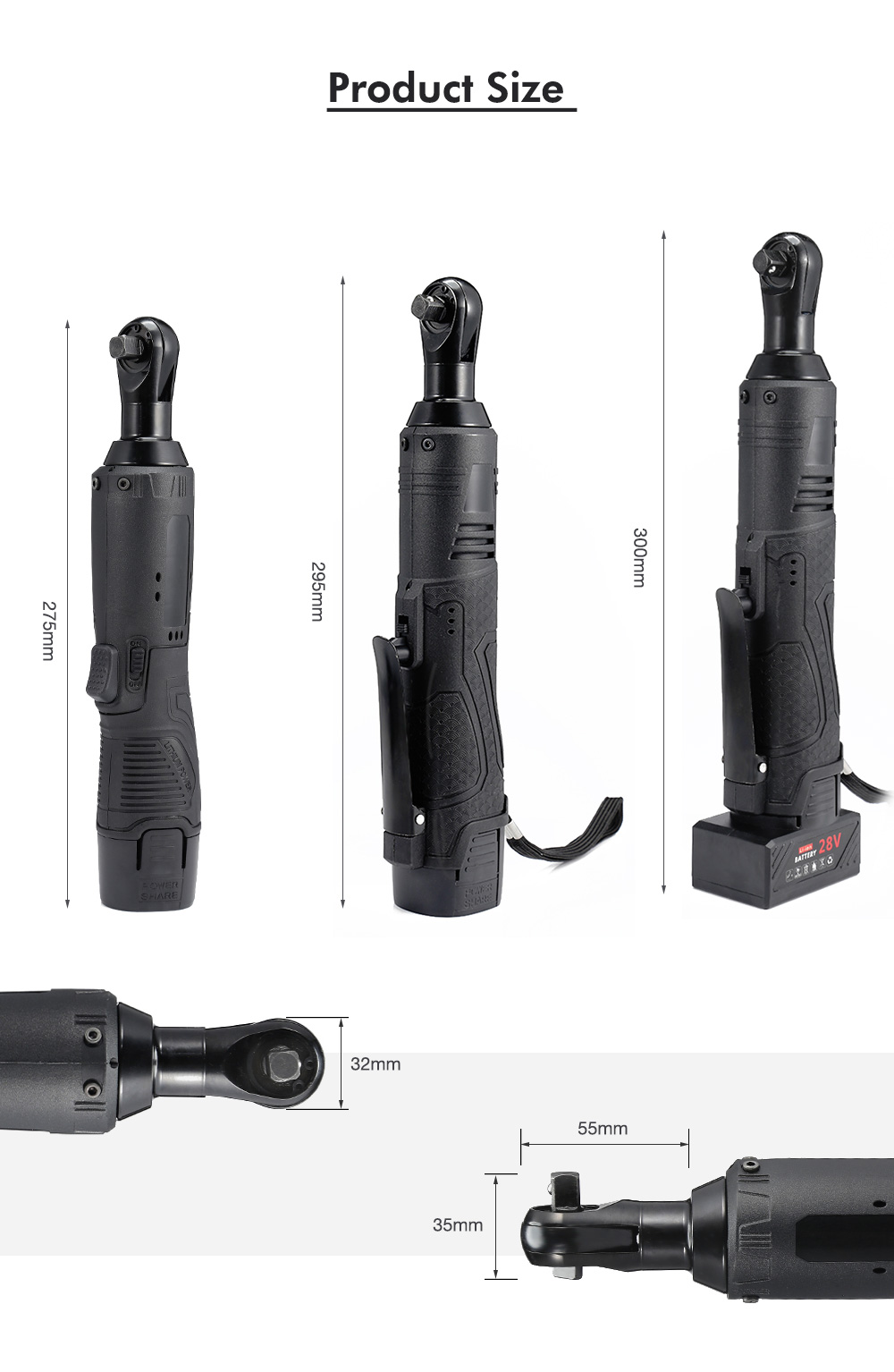 3/8'' Electric Ratchet Wrench with Two Lithium-ion Battery 3/8'' Electric Ratchet Wrench with Two Lithium-ion Battery