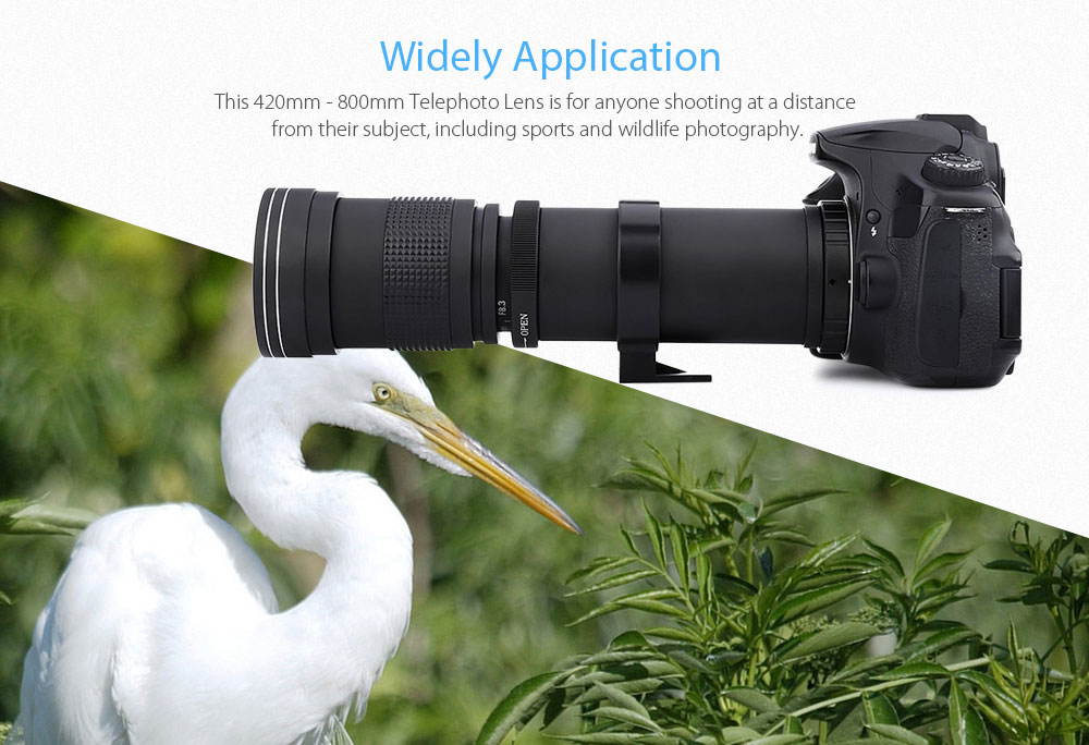 420 - 800mm Super Telephoto Manual Lens with Adapter for Canon / EOS / EF Camera 420 - 800mm Super Telephoto Manual Lens with Adapter for Canon / EOS / EF Camera