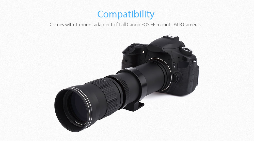 420 - 800mm Super Telephoto Manual Lens with Adapter for Canon / EOS / EF Camera 420 - 800mm Super Telephoto Manual Lens with Adapter for Canon / EOS / EF Camera