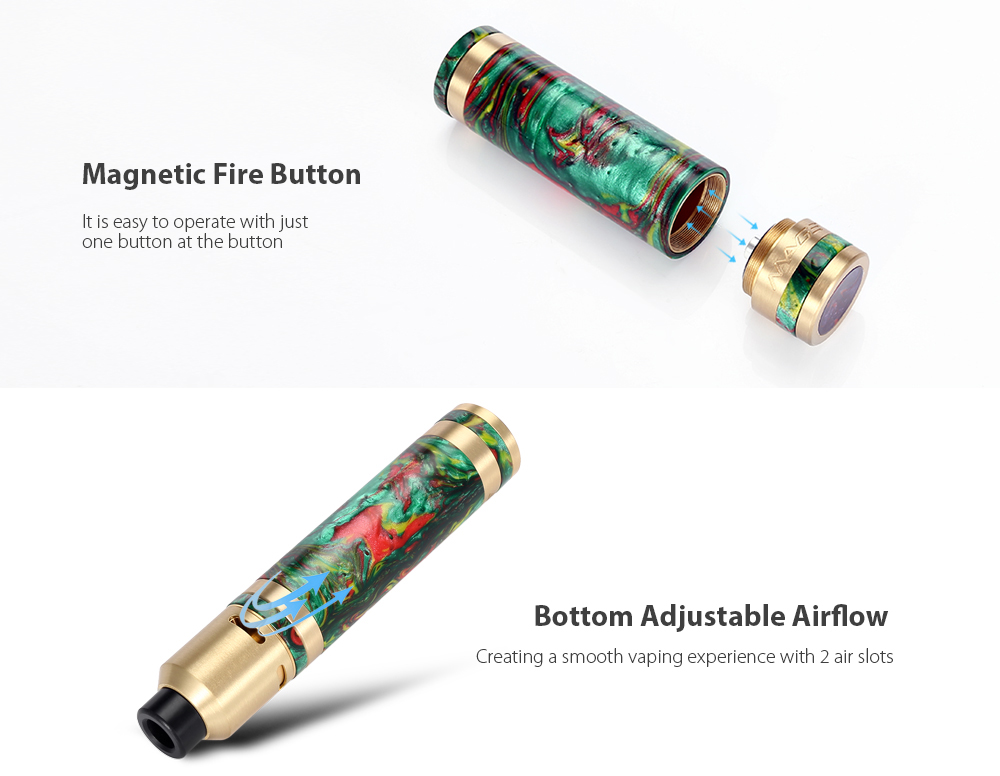 CoilART MAGE MECH TRICKER Kit Supporting Single 18650 Battery with Bottom Airflow RDA for E Cigarette CoilART MAGE MECH TRICKER Kit Supporting Single 18650 Battery with Bottom Airflow RDA for E Cigarette